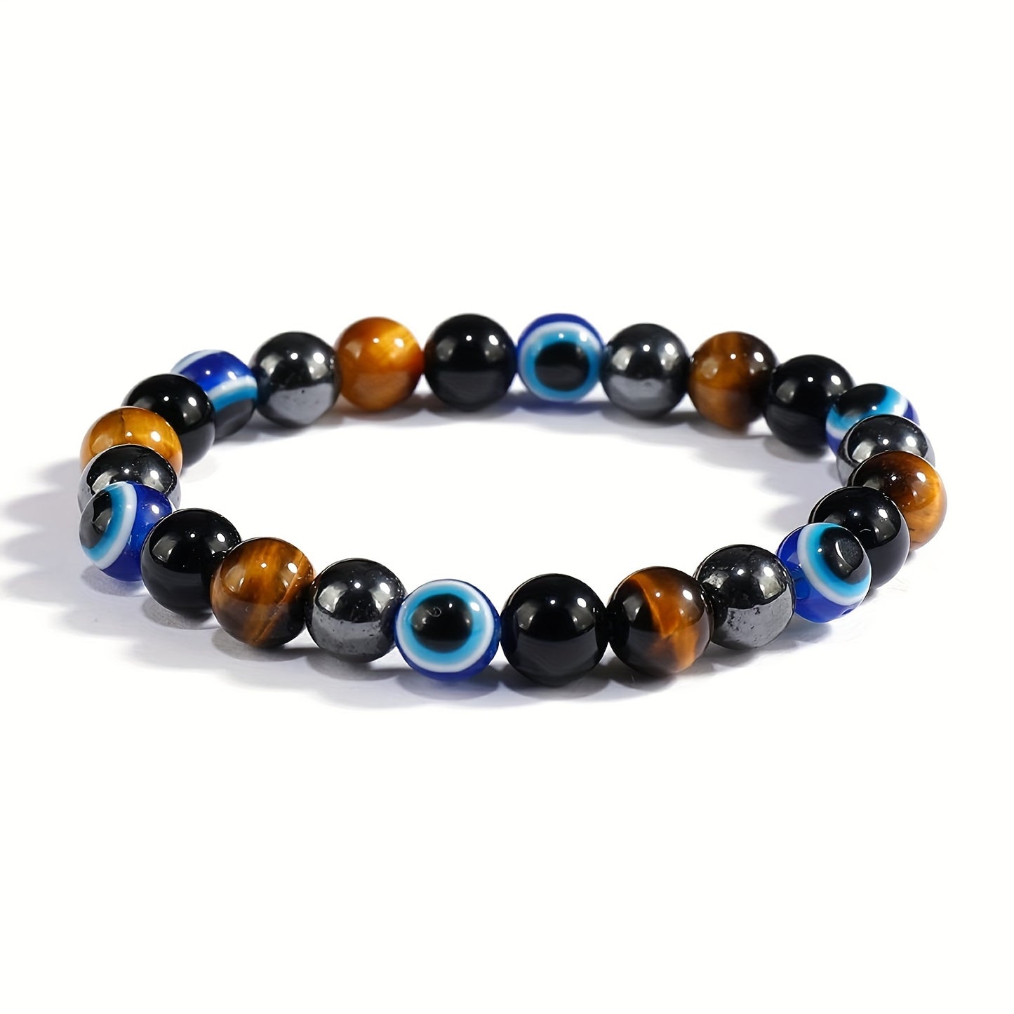 Fashion Natural Stone Hematite Tiger Eye Obsidian Bracelet