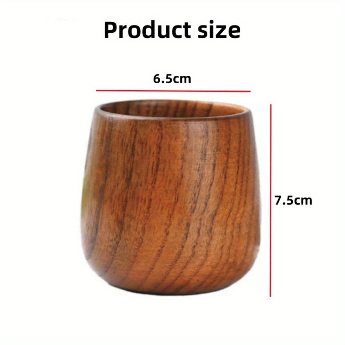 Handmade Red Jujube Wood Cup – Natural Wooden Tea & Coffee Mug, Eco-Friendly Drinkware for Home & Kitchen