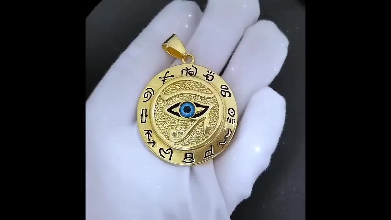Men’s Eye of Horus Pendant Necklace – Ancient Egyptian Amulet Jewelry