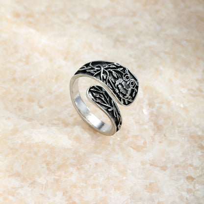 Trendy Owl-Shaped Open Ring – Unique & Artistic Adjustable Design
