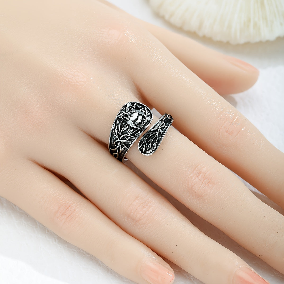 Trendy Owl-Shaped Open Ring – Unique & Artistic Adjustable Design