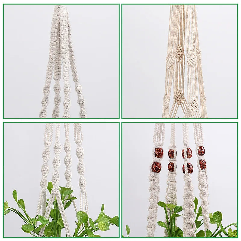 Handmade Boho Macrame Plant Hanger – Cotton Rope Basket for Indoor & Outdoor Décor
