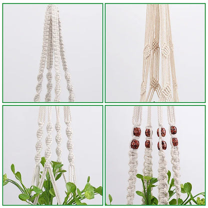 Handmade Boho Macrame Plant Hanger – Cotton Rope Basket for Indoor & Outdoor Décor
