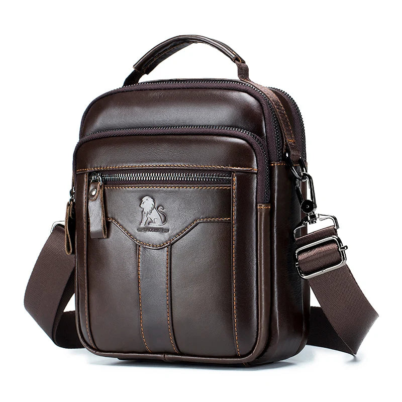 Trendy Men’s Leather Crossbody Bag – Retro Style in Premium Cowhide for Everyday Use