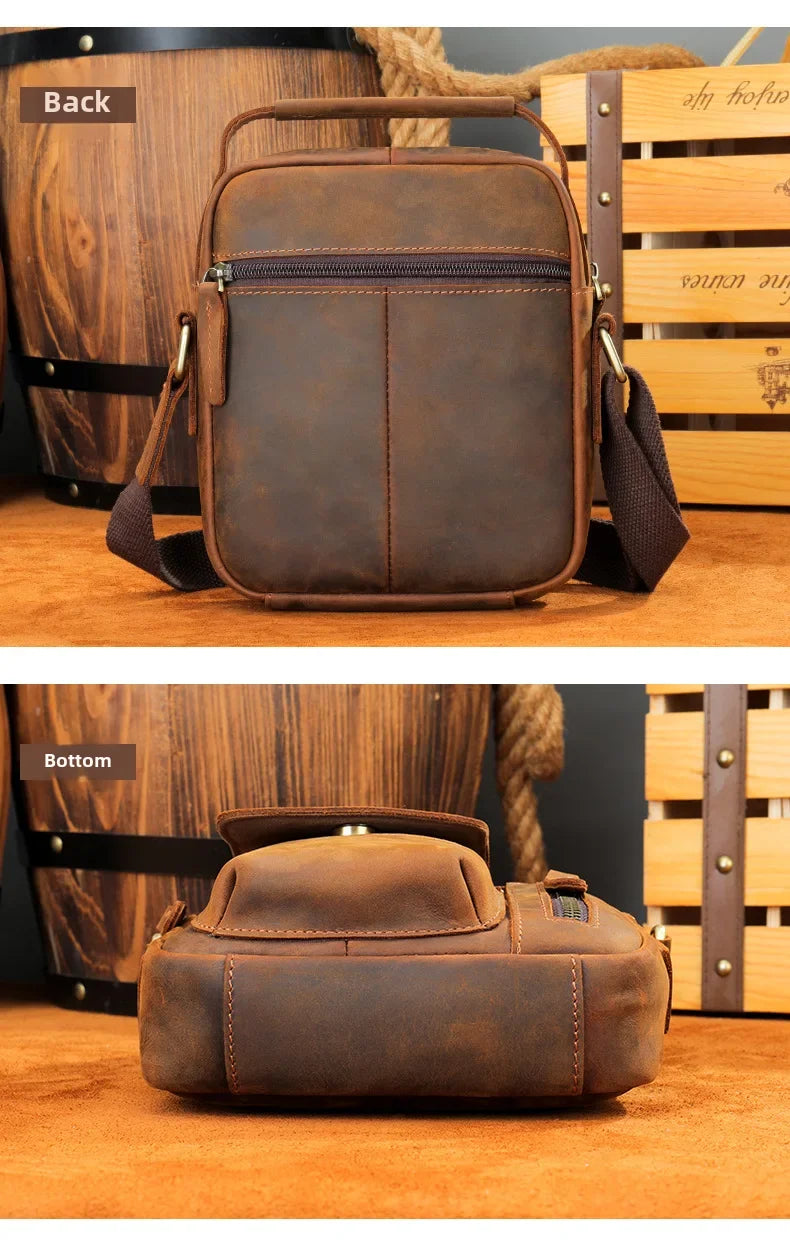 Genuine Leather Men’s Shoulder Bag – Handmade Everyday Crossbody Style