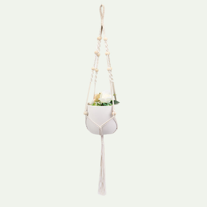 Handmade Boho Macrame Plant Hanger – Cotton Rope Basket for Indoor & Outdoor Décor