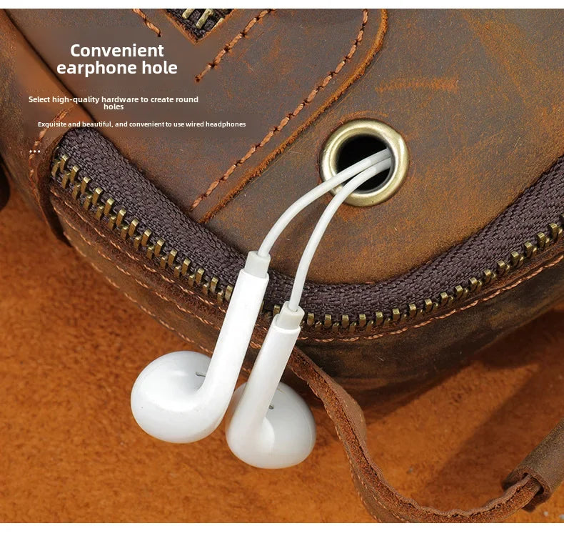 Genuine Leather Men’s Shoulder Bag – Handmade Everyday Crossbody Style