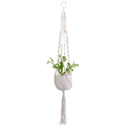Handmade Boho Macrame Plant Hanger – Cotton Rope Basket for Indoor & Outdoor Décor
