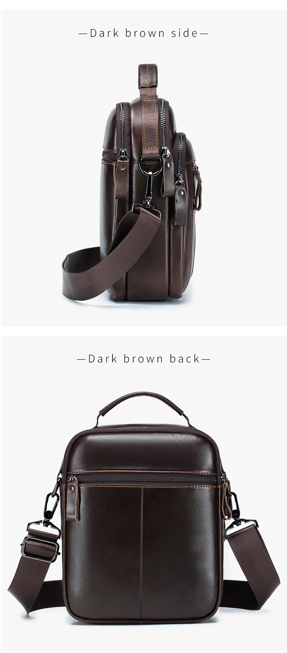 Trendy Men’s Leather Crossbody Bag – Retro Style in Premium Cowhide for Everyday Use