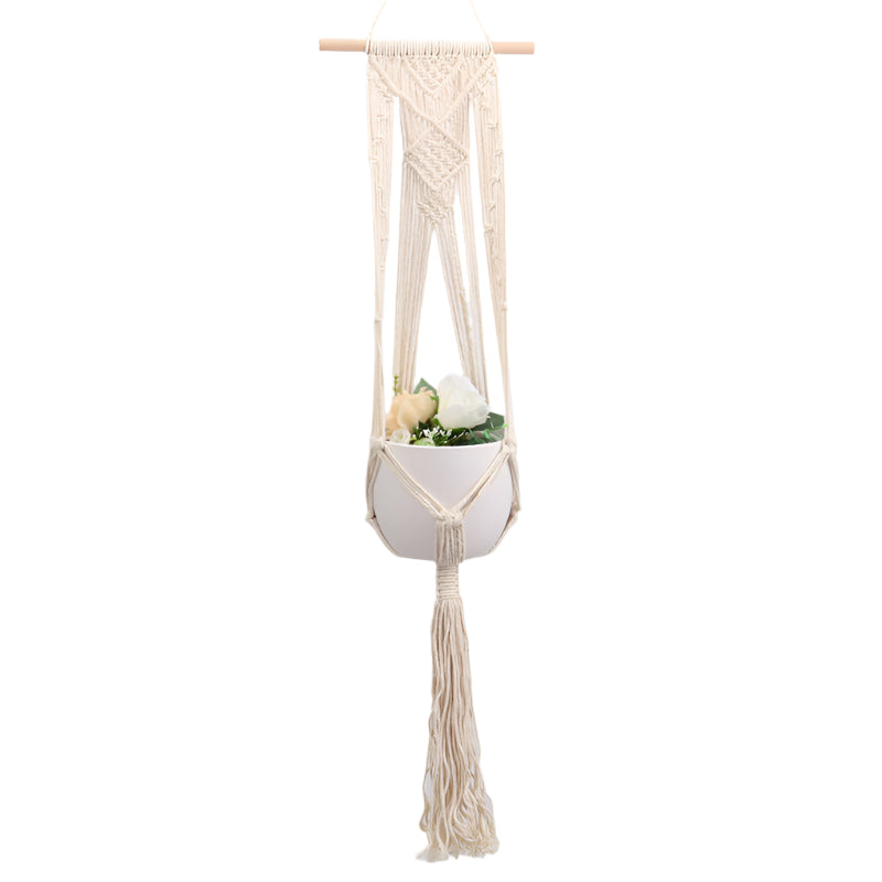Handmade Boho Macrame Plant Hanger – Cotton Rope Basket for Indoor & Outdoor Décor