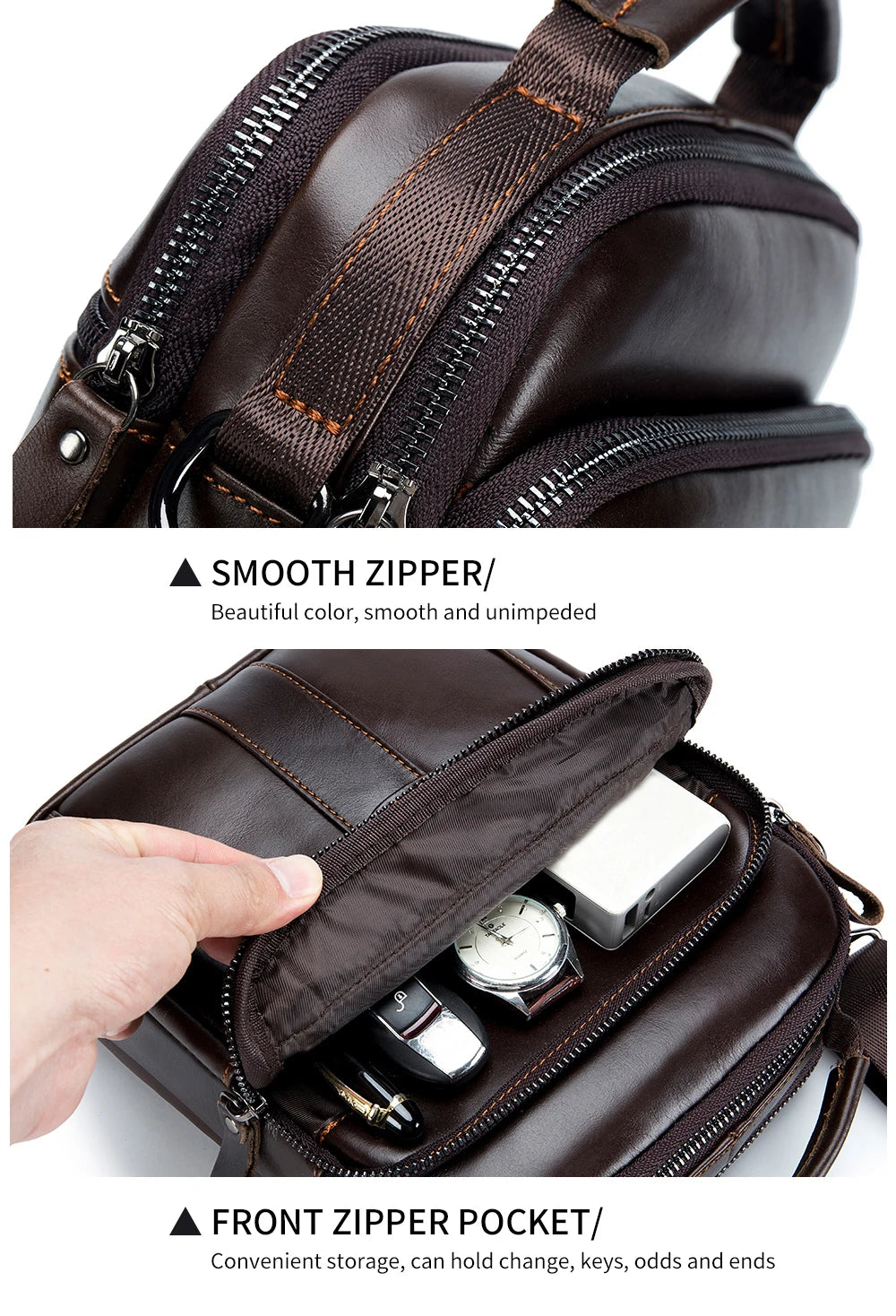 Trendy Men’s Leather Crossbody Bag – Retro Style in Premium Cowhide for Everyday Use