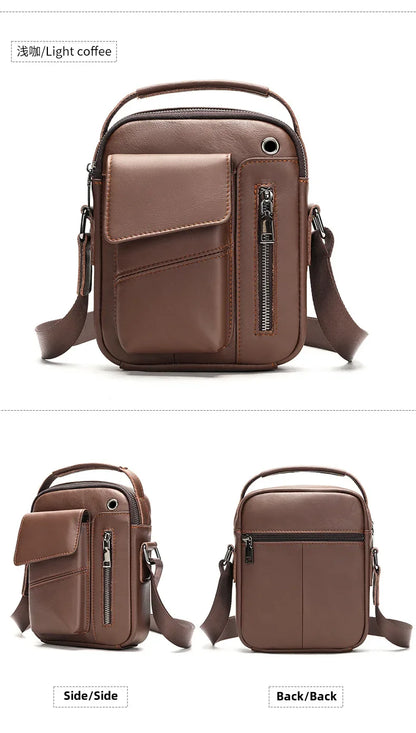 Genuine Leather Men’s Shoulder Bag – Handmade Everyday Crossbody Style