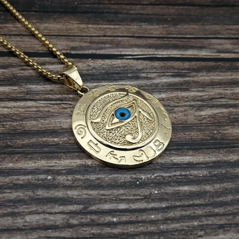 Men’s Eye of Horus Pendant Necklace – Ancient Egyptian Amulet Jewelry
