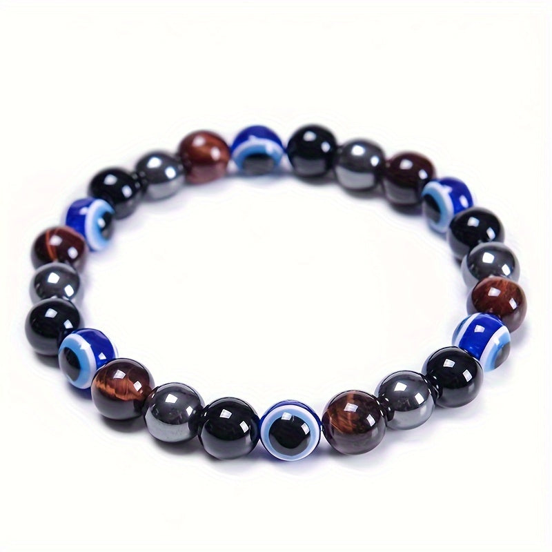 Fashion Natural Stone Hematite Tiger Eye Obsidian Bracelet