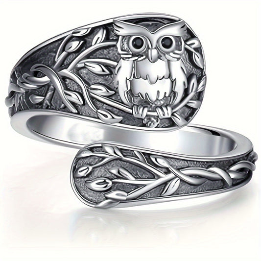 Trendy Owl-Shaped Open Ring – Unique & Artistic Adjustable Design