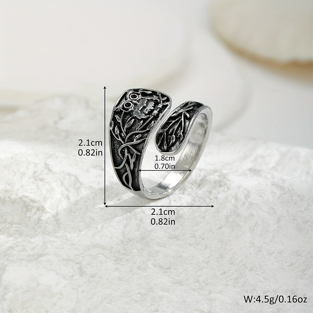 Trendy Owl-Shaped Open Ring – Unique & Artistic Adjustable Design