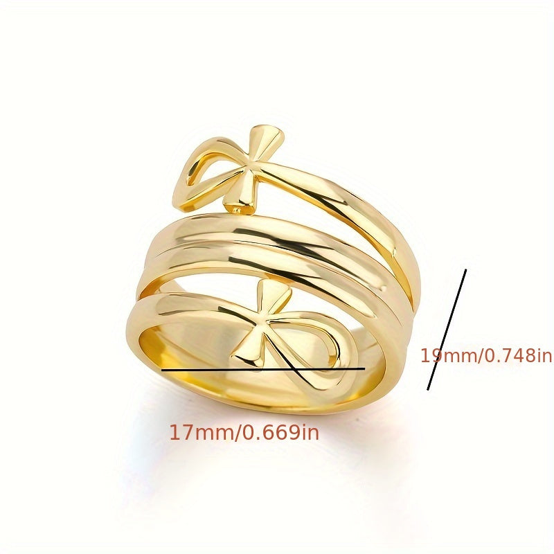 Egyptian Ankh Multi-Layer Ring – 18K Gold Plated Copper, Unisex Vintage Band
