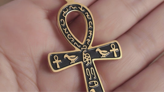 Ancient Egyptian Ankh Cross Pendant – Men’s Stainless Steel Necklace, Pharaoh Amulet Jewelry Gift